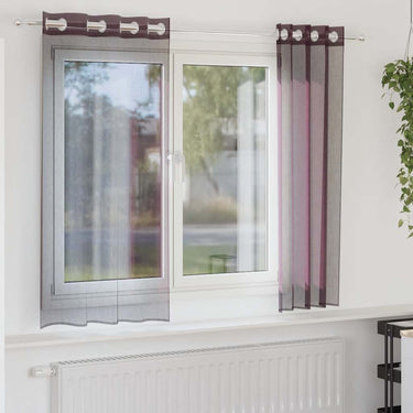 Vidaxl gordijnen voile met doorvoertules 2 st paars 140x140 cm
