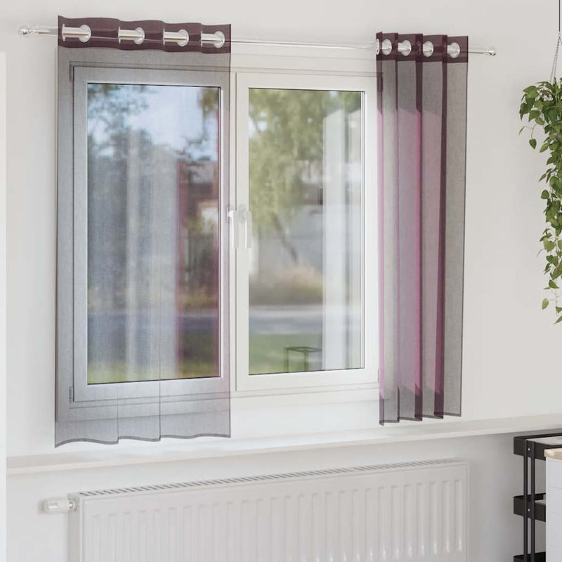 Load image into Gallery viewer, Vidaxl gordijnen voile met doorvoertules 2 st paars 140x140 cm
