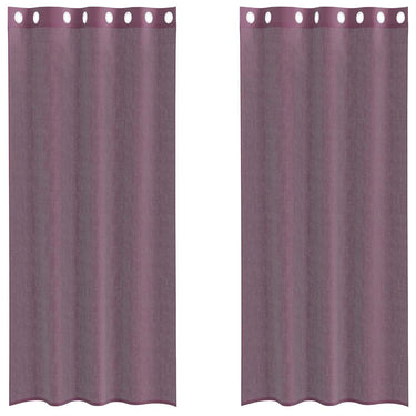 Vidaxl gordijnen voile met doorvoertules 2 st 140x225 cm paars