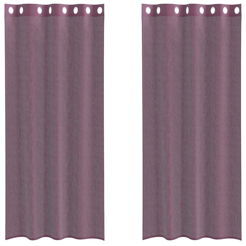 Load image into Gallery viewer, Vidaxl gordijnen voile met doorvoertules 2 st 140x245 cm paars
