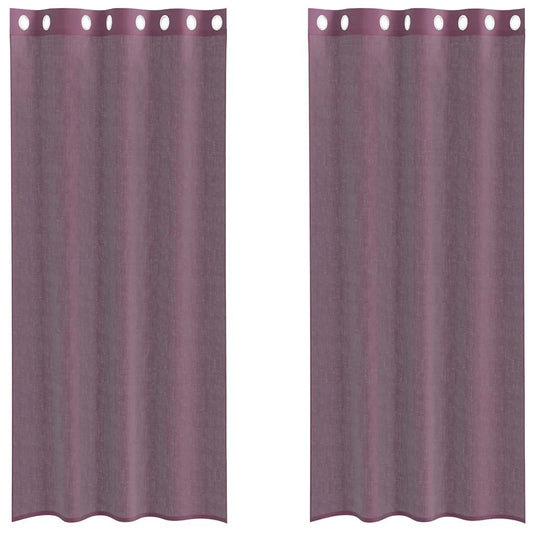 Vidaxl gordijnen voile met doorvoertules 2 st 140x245 cm paars
