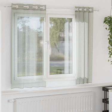 Vidaxl gordijnen voile met doorvoertules 2 st 140x175 cm lichtgrijs