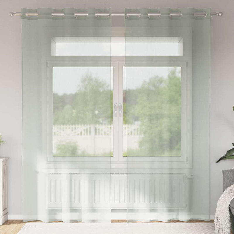 Load image into Gallery viewer, Vidaxl gordijnen voile met doorvoertules 2 st 140x225 cm lichtgrijs
