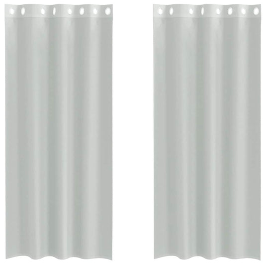 Vidaxl gordijnen voile met doorvoertules 2 st 140x245 cm lichtgrijs