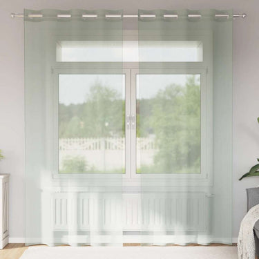 Vidaxl gordijnen voile met doorvoertules 2 st 140x245 cm lichtgrijs