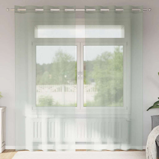Vidaxl gordijnen voile met doorvoertules 2 st 140x245 cm lichtgrijs