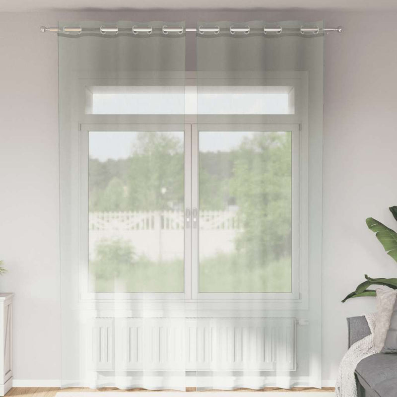 Load image into Gallery viewer, Vidaxl gordijnen voile met doorvoertules 2 st 140x300 cm lichtgrijs

