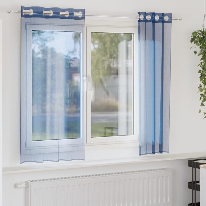 Load image into Gallery viewer, Vidaxl gordijnen voile met doorvoertules 2 st koningsblauw
