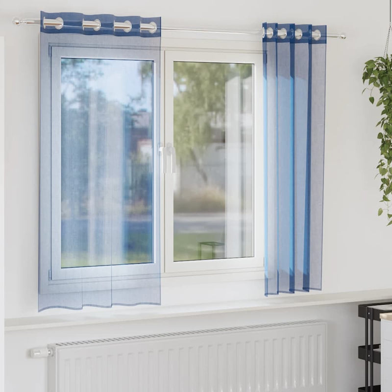 Load image into Gallery viewer, Vidaxl gordijnen voile met doorvoertules 2 st koningsblauw
