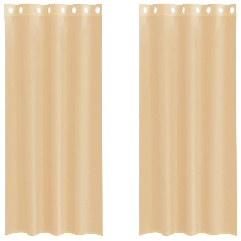 Load image into Gallery viewer, Vidaxl gordijnen voile met doorvoertules 2 st zand
