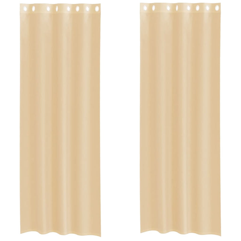 Load image into Gallery viewer, Vidaxl gordijnen voile met doorvoertules 2 st zand
