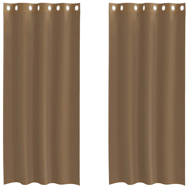Load image into Gallery viewer, Vidaxl gordijnen voile met doorvoertules 2 st lichtbruin
