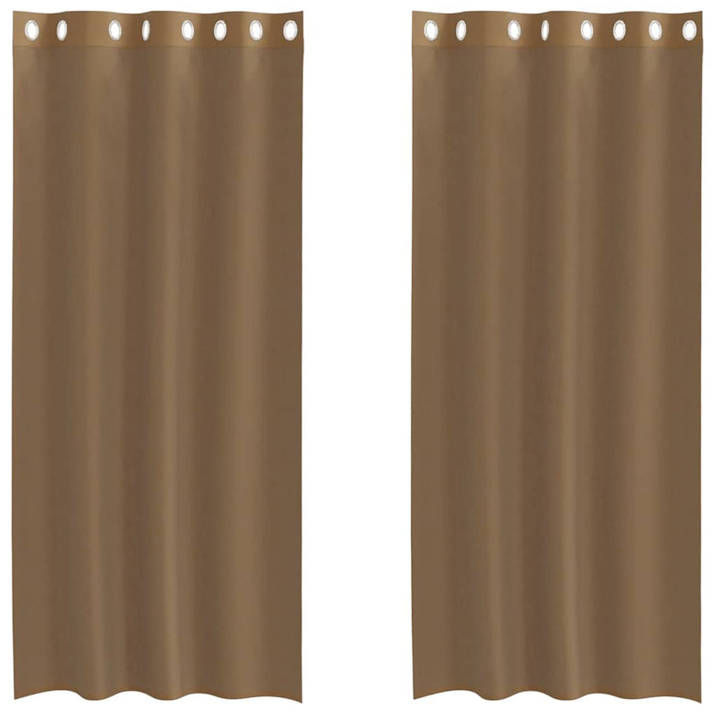 Load image into Gallery viewer, Vidaxl gordijnen voile met doorvoertules 2 st lichtbruin
