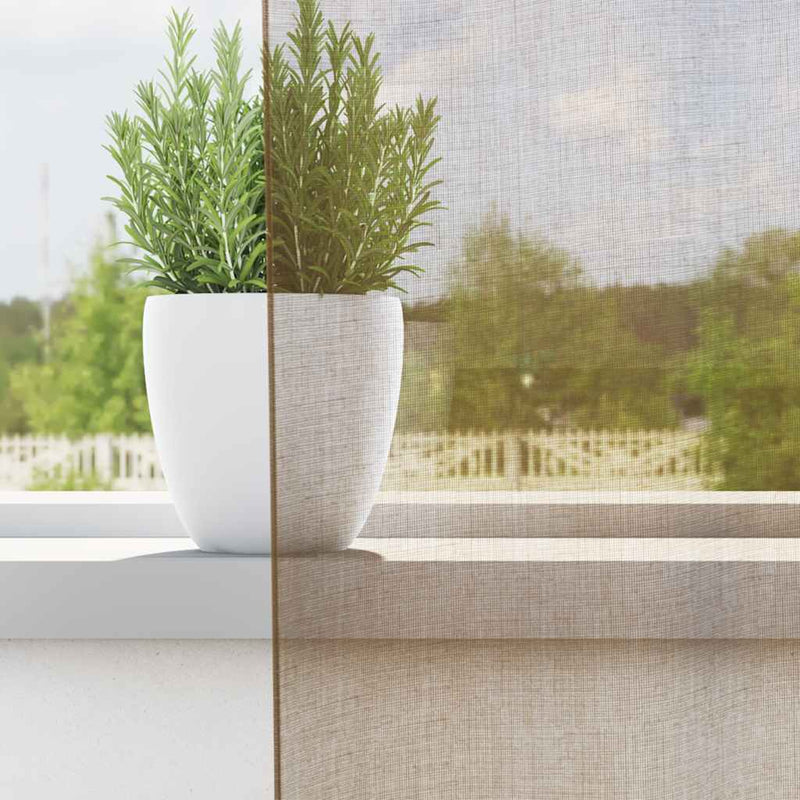 Load image into Gallery viewer, Vidaxl gordijnen voile met doorvoertules 2 st lichtbruin
