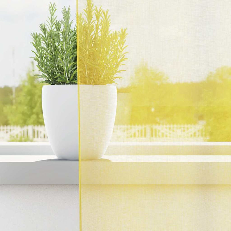 Load image into Gallery viewer, Vidaxl gordijnen voile met doorvoertules 2 st geel
