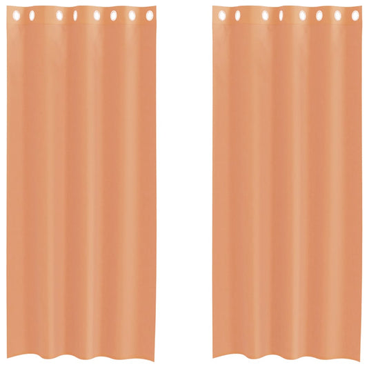 Vidaxl gordijnen voile met doorvoertules 2 st terracotta