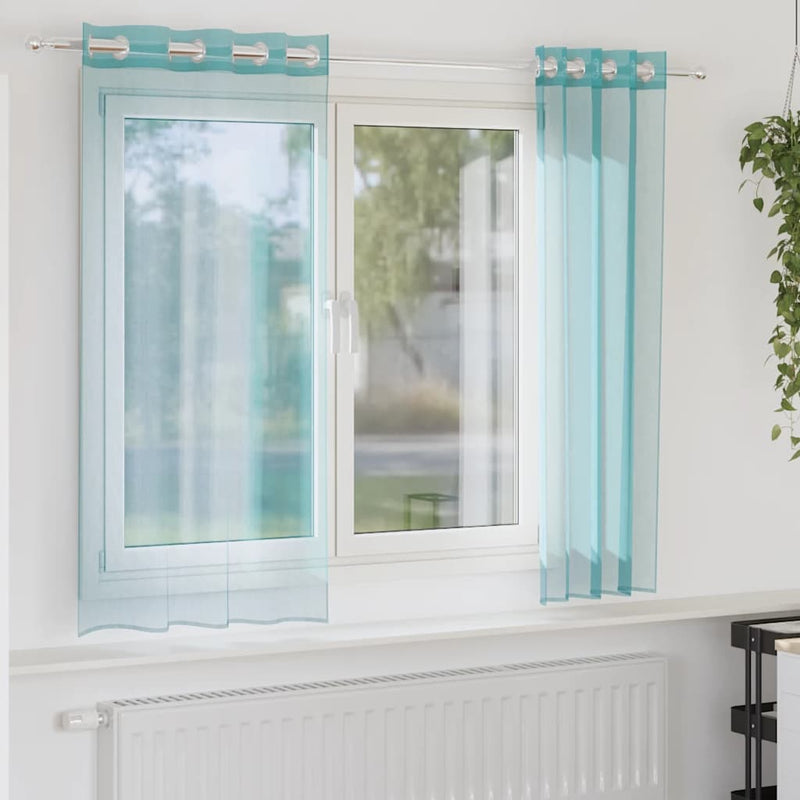 Load image into Gallery viewer, Vidaxl gordijnen voile met doorvoertules 2 st turkoois
