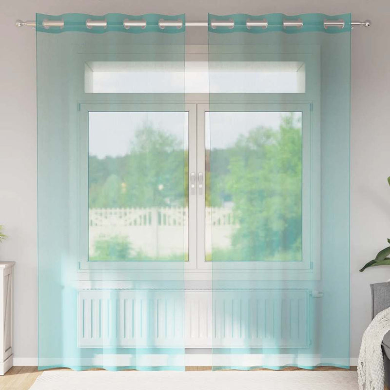 Load image into Gallery viewer, Vidaxl gordijnen voile met doorvoertules 2 st turkoois
