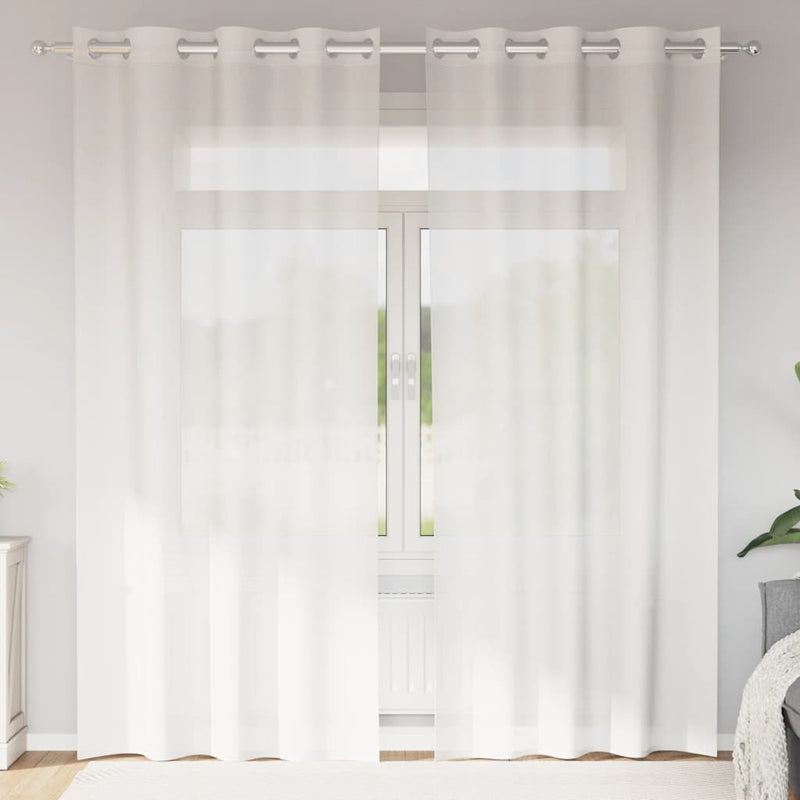 Load image into Gallery viewer, Vidaxl gordijnen voile met doorvoertules 2 st wit
