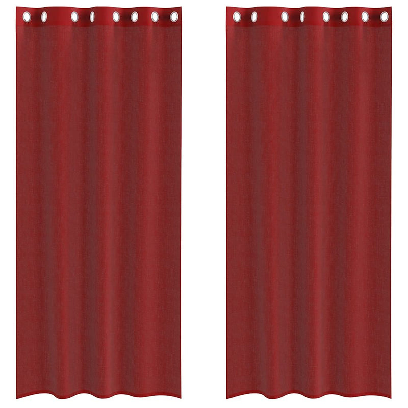 Load image into Gallery viewer, Vidaxl gordijnen voile met doorvoertules 2 st wijnrood
