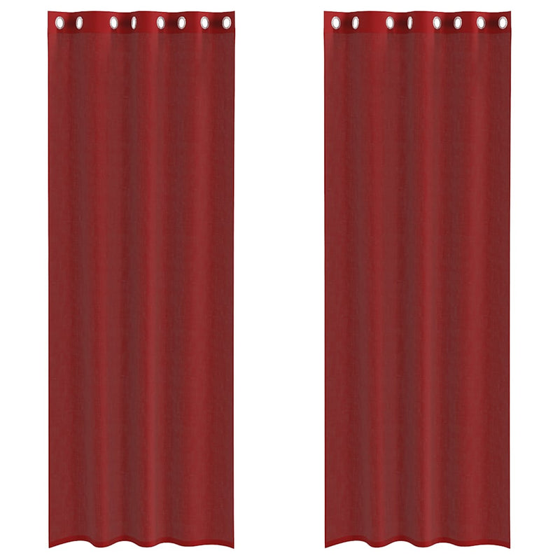 Load image into Gallery viewer, Vidaxl gordijnen voile met doorvoertules 2 st wijnrood
