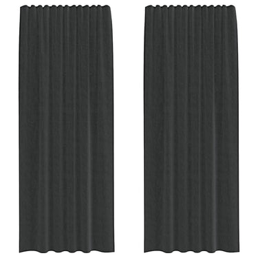 Vidaxl gordijnen voile met roedezakken 2 st zwart