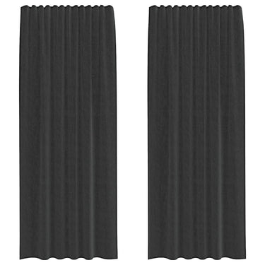 Vidaxl gordijnen voile met roedezakken 2 st zwart