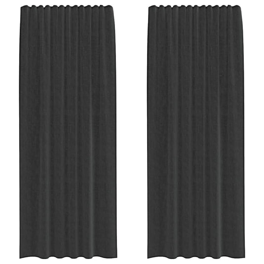 Vidaxl gordijnen voile met roedezakken 2 st zwart
