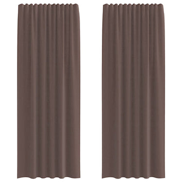 Vidaxl gordijnen voile met roedezakken 2 st bruin