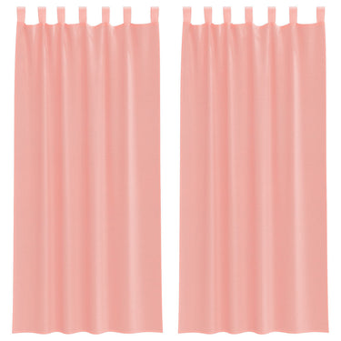 Vidaxl gordijnen voile met roedezakken 2 st roze