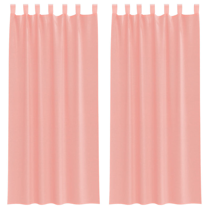 Load image into Gallery viewer, Vidaxl gordijnen voile met roedezakken 2 st roze
