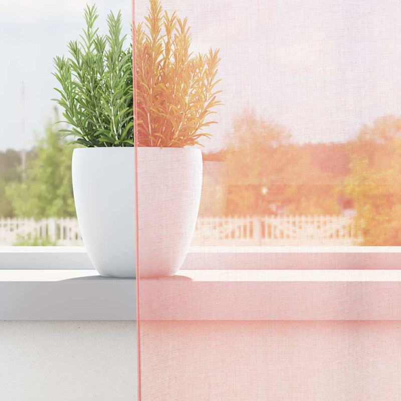 Load image into Gallery viewer, Vidaxl gordijnen voile met roedezakken 2 st roze
