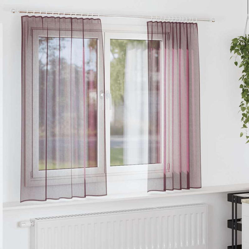 Load image into Gallery viewer, Vidaxl gordijnen voile met roedezakken 2 st paars
