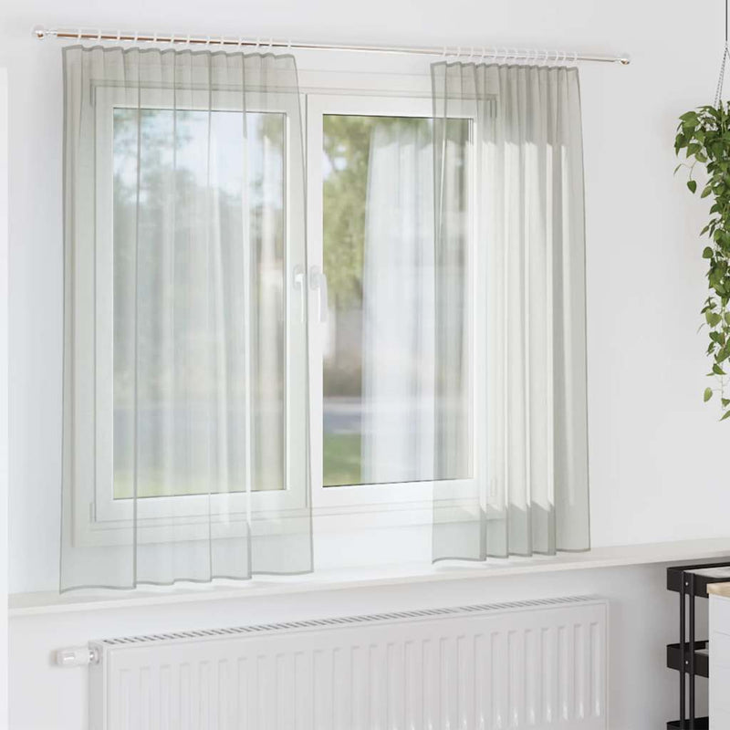 Load image into Gallery viewer, Vidaxl gordijnen voile met roedezakken 2 st lichtgrijs
