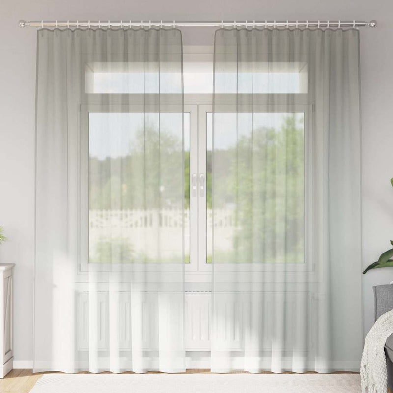Load image into Gallery viewer, Vidaxl gordijnen voile met roedezakken 2 st lichtgrijs
