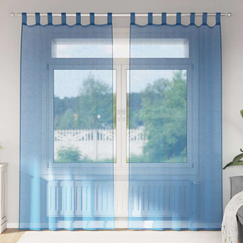 Load image into Gallery viewer, Vidaxl gordijnen voile met roedezakken 2 st koningsblauw
