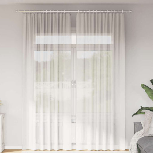 Vidaxl gordijnen voile met roedezakken 2 st wit