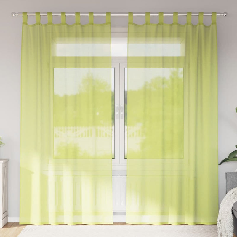 Load image into Gallery viewer, Vidaxl gordijnen voile met lipje top 2 st appelgroen
