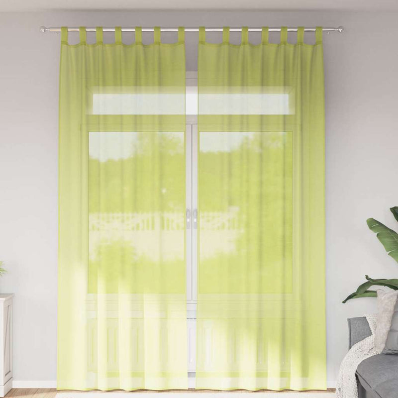 Load image into Gallery viewer, Vidaxl gordijnen voile met lipje top 2 st appelgroen
