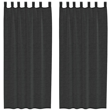 Vidaxl gordijnen voile met tab top 2 st zwart