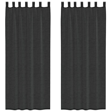 Vidaxl gordijnen voile met tab top 2 st zwart