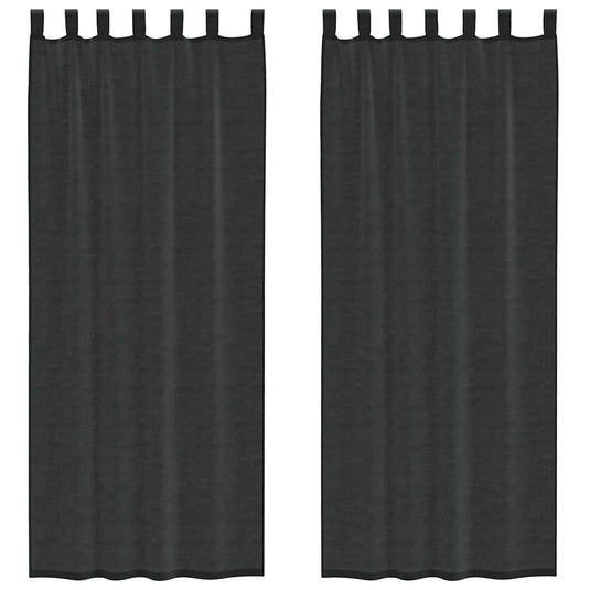 Vidaxl gordijnen voile met tab top 2 st zwart