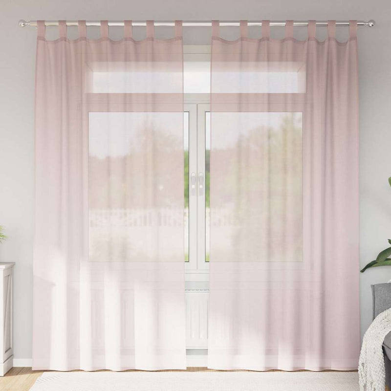 Load image into Gallery viewer, Vidaxl gordijnen voile met lussen 2 st 140x245 cm lichtroze

