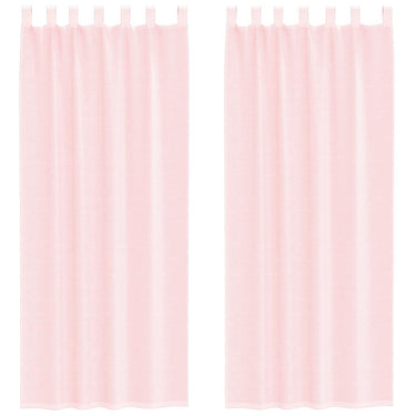 Vidaxl gordijnen voile met lussen 2 st 140x260 cm lichtroze