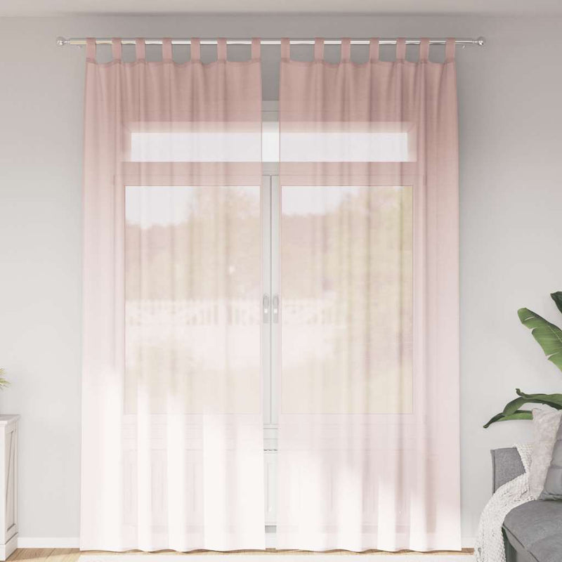 Load image into Gallery viewer, Vidaxl gordijnen voile met lussen 2 st 140x260 cm lichtroze
