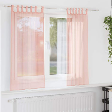 Vidaxl gordijnen met lussen 2 st 140x175 cm roze