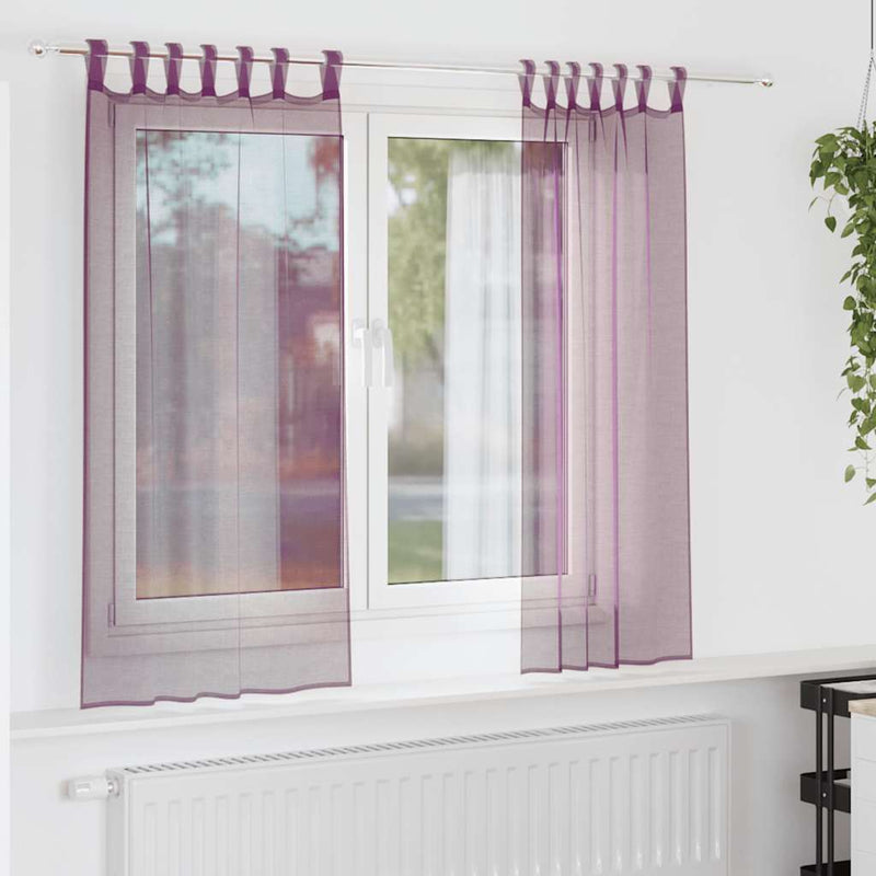 Load image into Gallery viewer, Vidaxl gordijnen met lussen 2 st 140x175 cm paars

