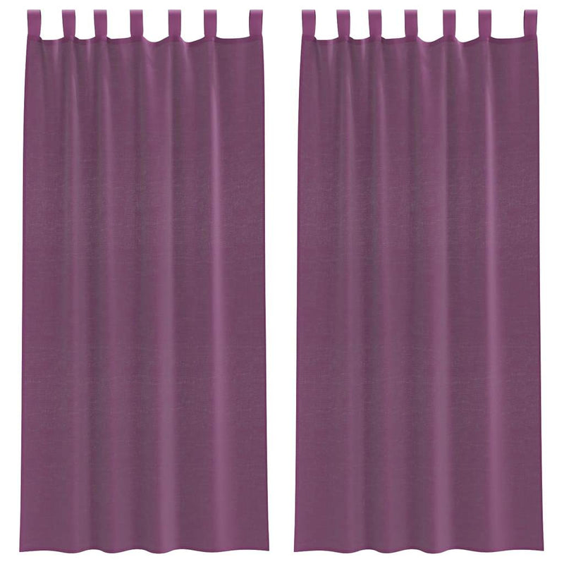 Load image into Gallery viewer, Vidaxl gordijnen voile met lussen 2 st 140x225 cm paars
