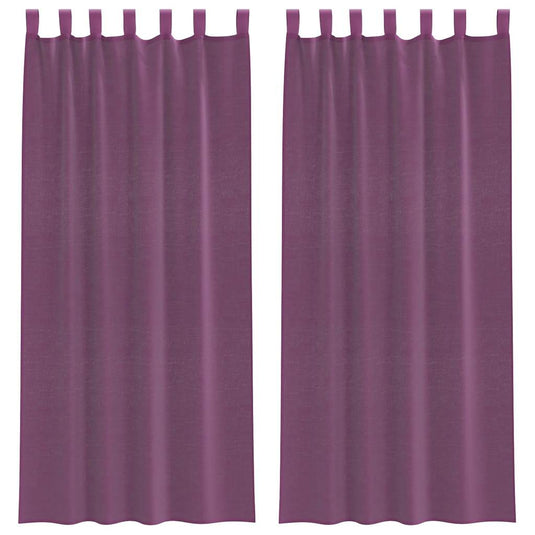 Vidaxl gordijnen voile met lussen 2 st 140x225 cm paars