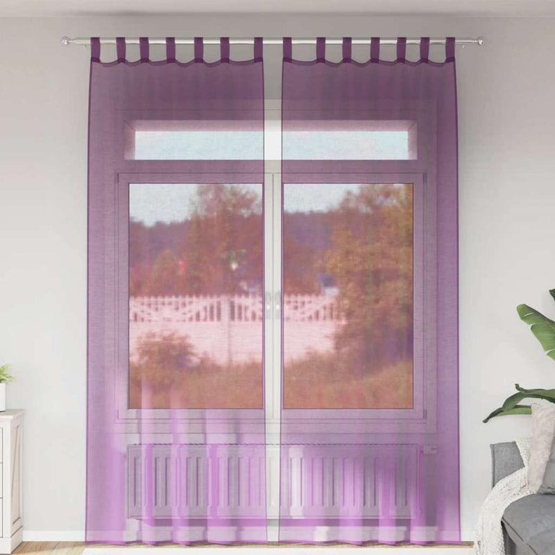 Load image into Gallery viewer, Vidaxl gordijnen met lussen 2 st 140x260 cm paars
